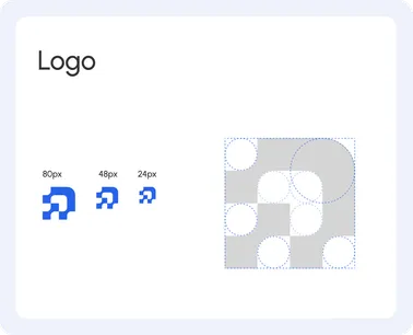 Connectly logo at 80, 48 and 24 pixels with its construction grid.
