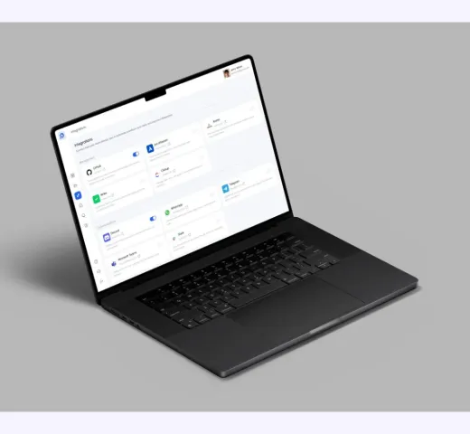 The Stockly integrations screen on a laptop.