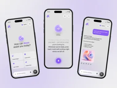 Aivon AI assistant mobile app screens